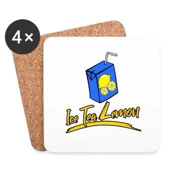 Thé glacé citron idée cadeau cool drôle - Dessous de verre (lot de 4) - blanc - Devant