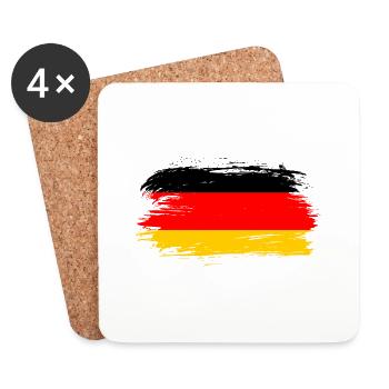 Drapeau de l’Allemagne - Dessous de verre (lot de 4) - blanc - Devant