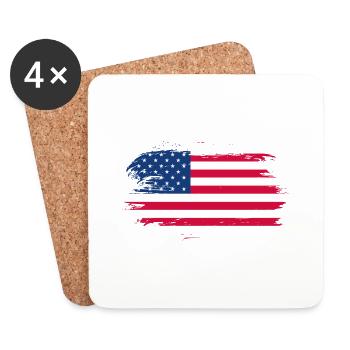 USA Flag Gift Idea - Coasters (set of 4) - white - Front
