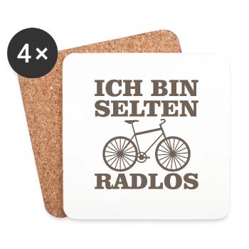 Ich bin selten radlos Bicycle Ride Geschenk - Untersetzer (4er-Set) - Weiß - Vorne