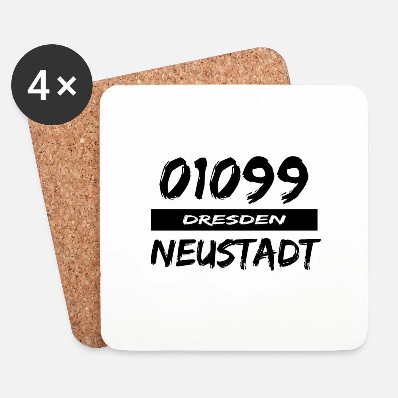 01099 Dresden Neustadt tshirt sachsen - Untersetzer (4er-Set) - Weiß