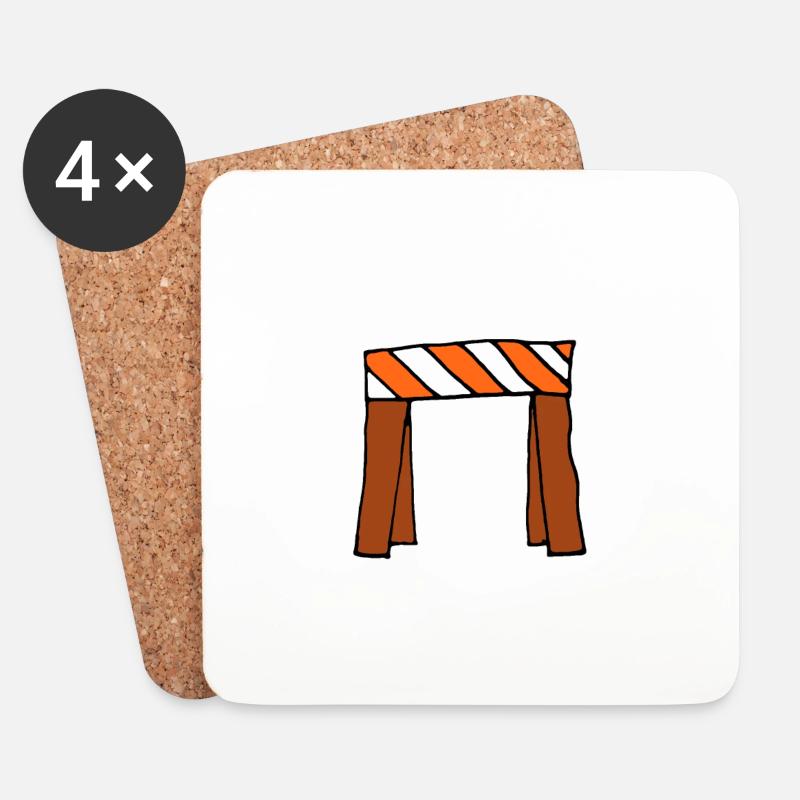 Sperrung Baustelle - Untersetzer (4er-Set) - Weiß