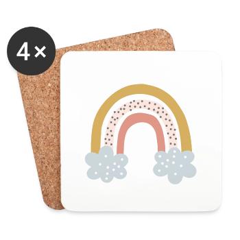 Rainbow Hope with Clouds of Children's Design - Coasters (set of 4) - white - Front