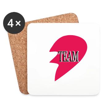 Dream Team Herz - Untersetzer (4er-Set) - Weiß - Vorne