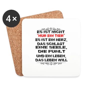 Tiere Tier Es ist nicht Nur ein Tier - Untersetzer (4er-Set) - Weiß - Vorne