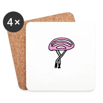 Fahrradhelm pink - Untersetzer (4er-Set) - Weiß - Vorne