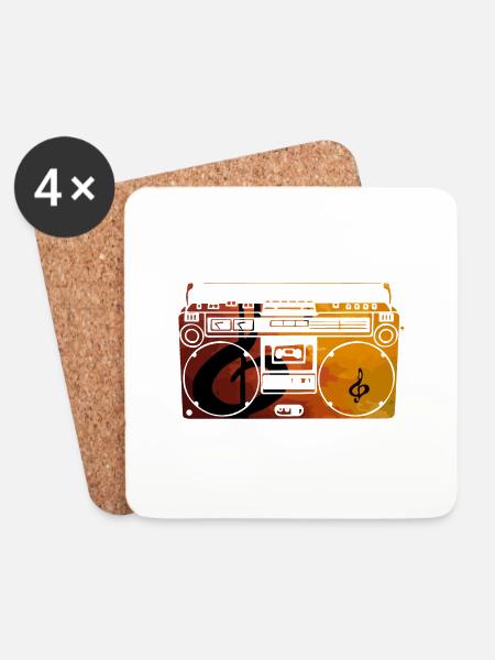 Musik Radio - Untersetzer (4er-Set) - Weiß