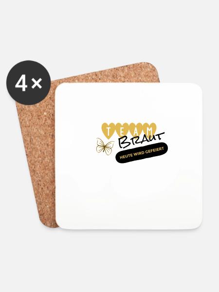 Braut Junggesellin - Untersetzer (4er-Set) - Weiß