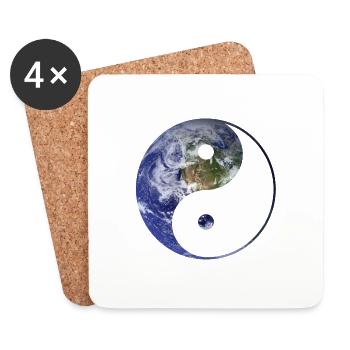 yin and yang earth - Coasters (set of 4) - white - Front