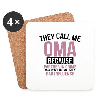 They call me oma Frauen Muttertag Geschenk - Untersetzer (4er-Set) - Weiß - Vorne