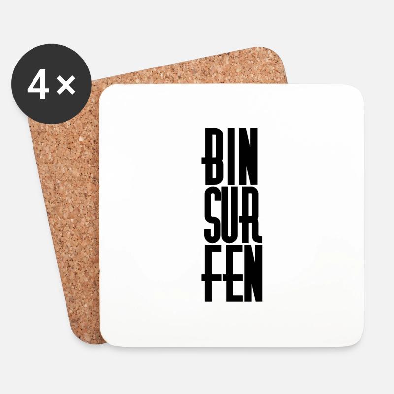 bin surfen - Untersetzer (4er-Set) - Weiß