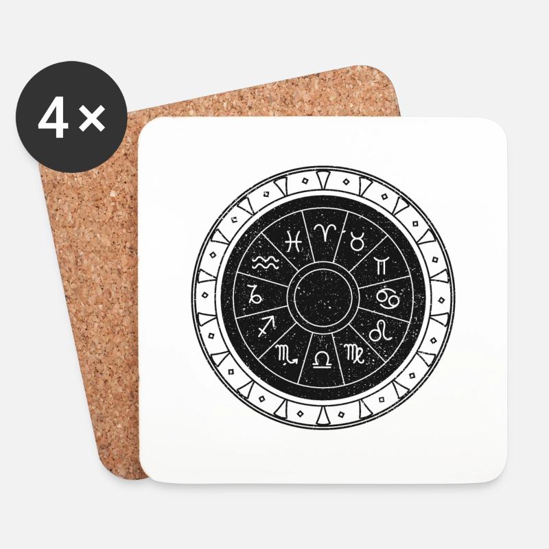 Sternbild Kreis Sternzeichen Astrologie Horoskop - Untersetzer (4er-Set) - Weiß
