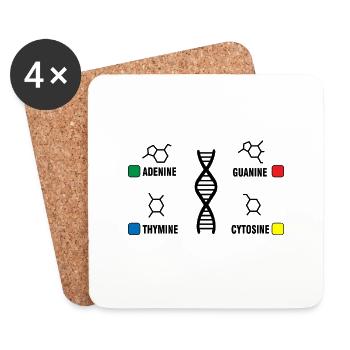 Adenine guanine thymine cytosine Biologie Geschenk - Untersetzer (4er-Set) - Weiß - Vorne