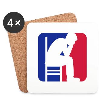 Logo de sport de dépression - Dessous de verre (lot de 4) - blanc - Devant