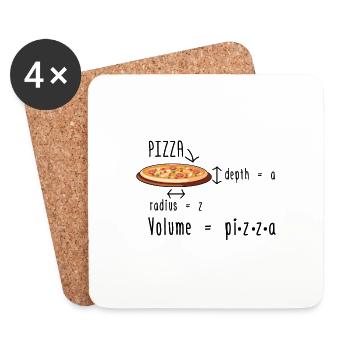 Mathematiker Pizza | Mathe Mathematik Geschenkidee - Untersetzer (4er-Set) - Weiß - Vorne