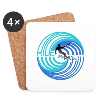 RIDE and chill kitesurf - Dessous de verre (lot de 4) - blanc - Devant