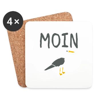 Möwe Vogel Dialekt Norden Geschenk - Untersetzer (4er-Set) - Weiß - Vorne