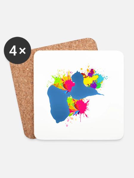 GUADELOUPE - Coasters (set of 4) - white