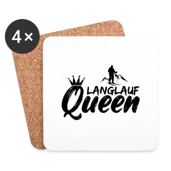 Skilanglauf | Langläufer Biathlon Winter Geschenke - Untersetzer (4er-Set) - Weiß - Vorne