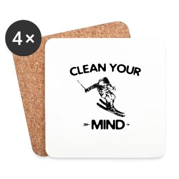 Skier | Winter sports ski jacket ski gift ideas - Coasters (set of 4) - white - Front
