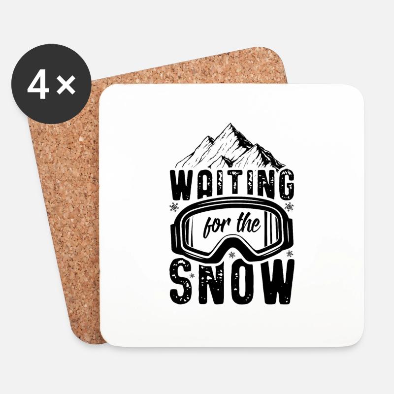 Après-Ski | Ski Snowboard Skifahrer Skier Geschenk - Untersetzer (4er-Set) - Weiß
