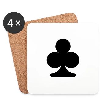 Clover Card Game - Coasters (set of 4) - white - Front
