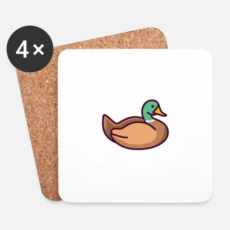 Ente - Untersetzer (4er-Set) - Weiß