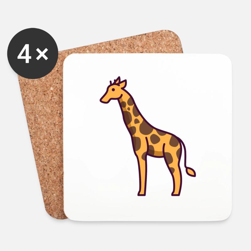 Giraffe - Untersetzer (4er-Set) - Weiß