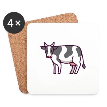cow - Coasters (set of 4) - white - Front