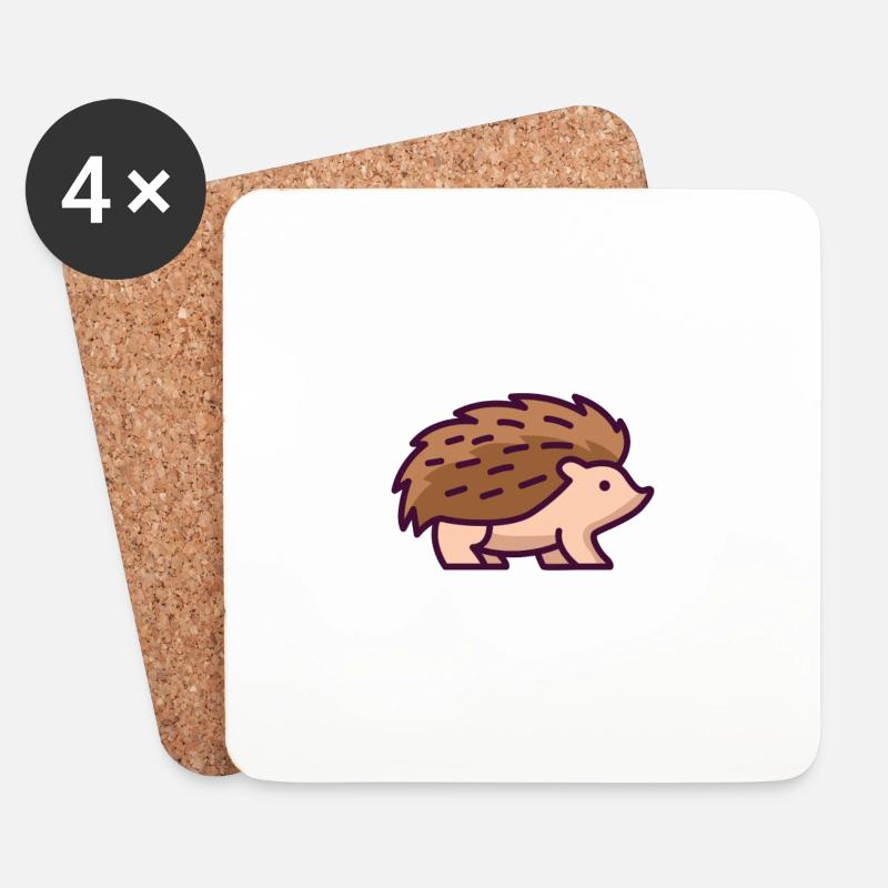 Hedgehog - Coasters (set of 4) - white
