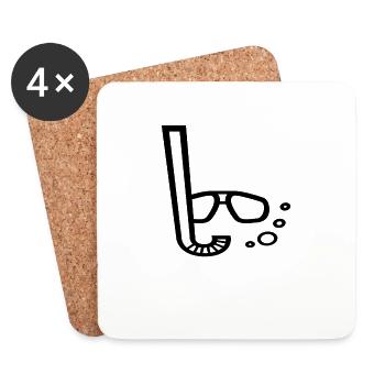 Diving Divers Snorkeling - Coasters (set of 4) - white - Front