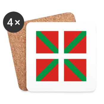 DRAPEAU BASQUE - Dessous de verre (lot de 4) - blanc - Devant