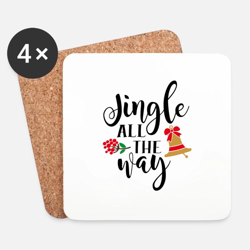Jingle all the way - Untersetzer (4er-Set) - Weiß
