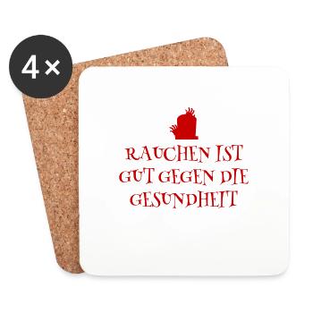rauchen ist gut gegen die Gesundheit - Untersetzer (4er-Set) - Weiß - Vorne