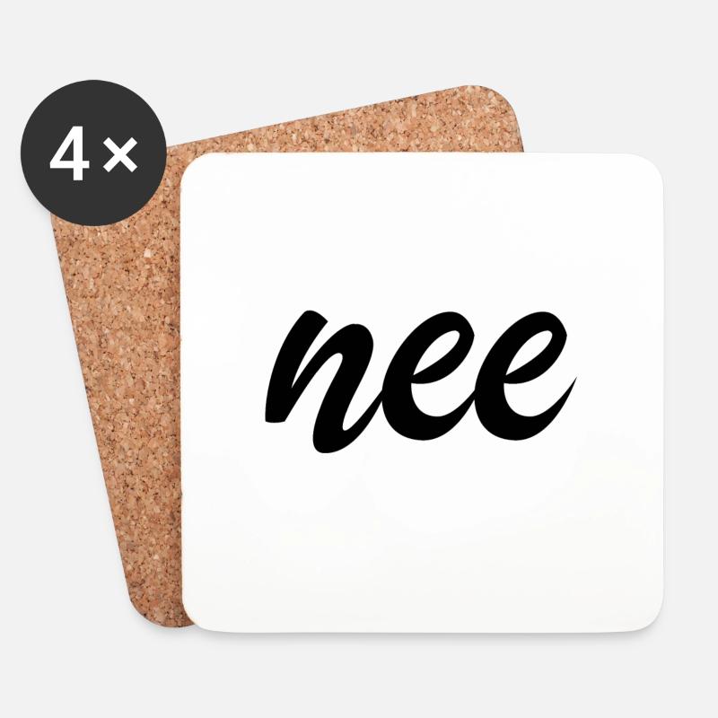 nee nein niederländisch Geschenkidee - Untersetzer (4er-Set) - Weiß