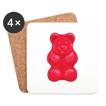 Halloween Couple Costume Gummy Bear Gift Idea - Coasters (set of 4) - white - Front
