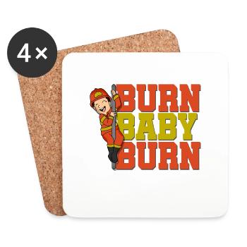 fire brigade firefighter deployment firefighter - Coasters (set of 4) - white - Front