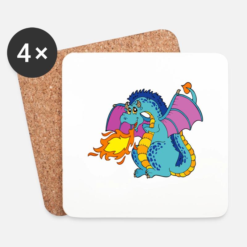 cute dragon - Coasters (set of 4) - white