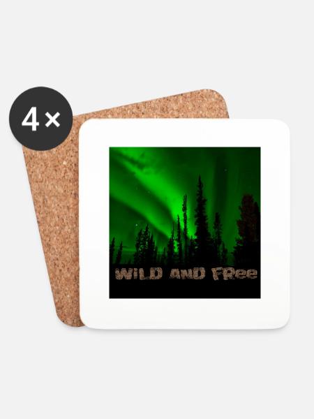 wild und Frei - Untersetzer (4er-Set) - Weiß