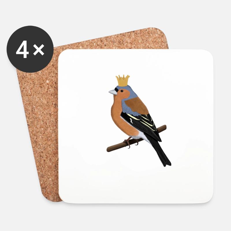Buchfink Krone Singvogel Süßer Vogel Gartenvogel - Untersetzer (4er-Set) - Weiß