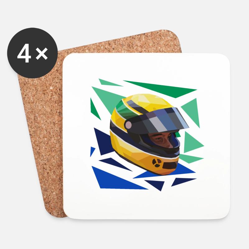 Ayrton Senna do Brasil - Untersetzer (4er-Set) - Weiß