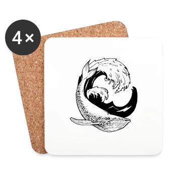 Baleine - Dessous de verre (lot de 4) - blanc - Devant