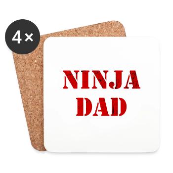 Ninja Dad Warrior Sport Vintage - Coasters (set of 4) - white - Front