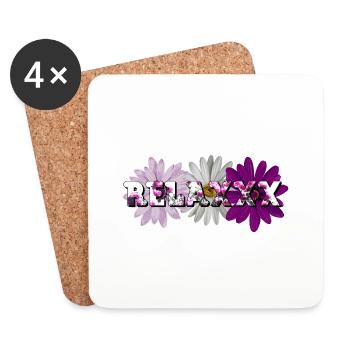 Relaxxx Blumen Motiv - Untersetzer (4er-Set) - Weiß - Vorne