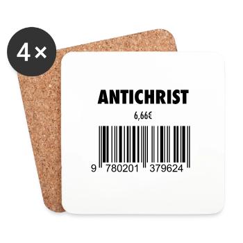teufel Antichrist 666 barcode satansbraten hölle - Untersetzer (4er-Set) - Weiß - Vorne