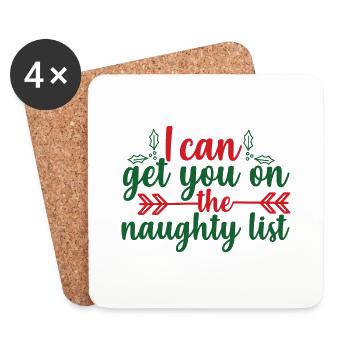 I Can Get You On The Naughty List - Coasters (set of 4) - white - Front