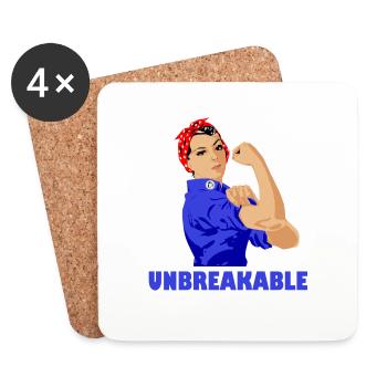 Incassable Strong Women Girl Power Féminisme - Dessous de verre (lot de 4) - blanc - Devant