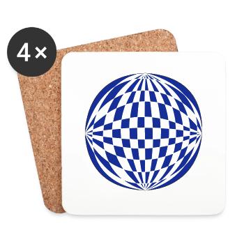 Kugel 3D - Untersetzer (4er-Set) - Weiß - Vorne