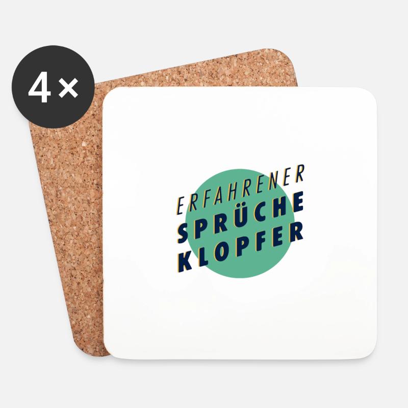Erfahrener Sprücheklopfer Lustige Sprüche - Untersetzer (4er-Set) - Weiß