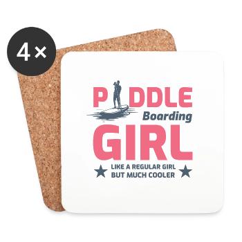 Paddleboarding Girl Paddleboard Paddel - Untersetzer (4er-Set) - Weiß - Vorne